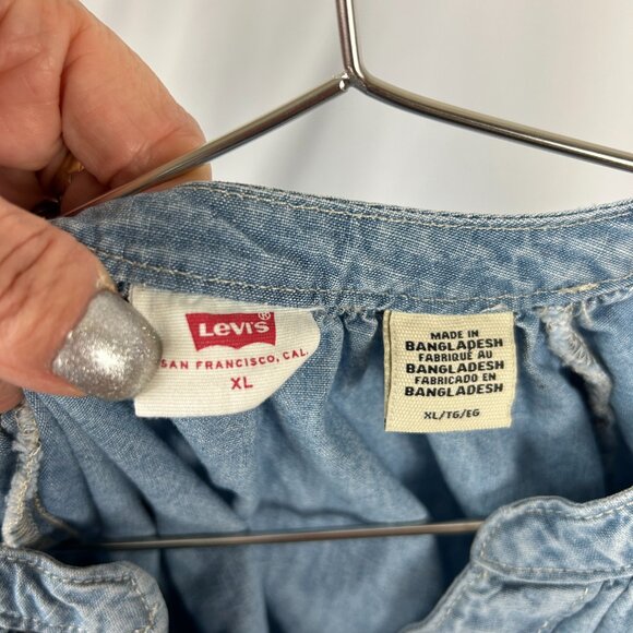 Levi’s Chambray Lainey Balloon Sleeve Blouse A4887-0004 XL - Picture 4 of 4